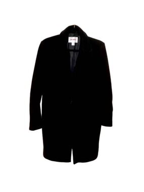 JOE FRESH Women’s Black Car Coat Pea Coat Midi Length Notched Collar Size M